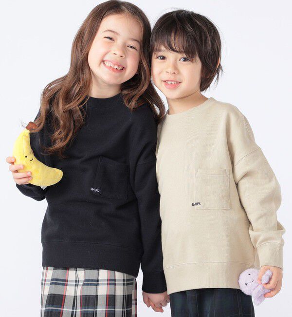 SHIPS KIDS「【WEB限定】SHIPS KIDS:100～160cm / NEW マイクロ ロゴ スウェット」|スウェット・ジャージ|ベージュ