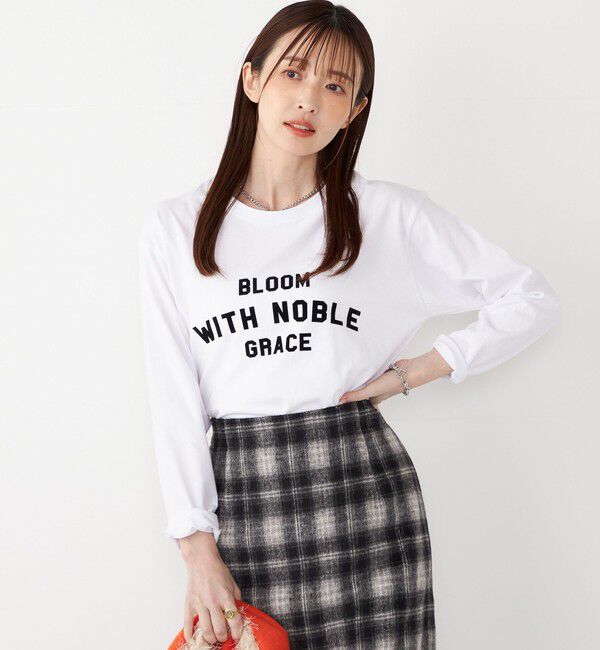 SHIPS Colors 「SHIPS Colors:〈洗濯機可能〉フロッキー プリント ロゴTシャツ（ロンT）◇」|Tシャツ・カットソー|