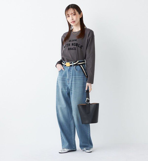 SHIPS Colors 「SHIPS Colors:〈洗濯機可能〉フロッキー プリント ロゴTシャツ（ロンT）◇」|Tシャツ・カットソー|