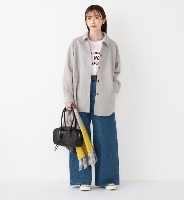 SHIPS Colors 「SHIPS Colors:〈洗濯機可能〉フロッキー プリント ロゴTシャツ（ロンT）◇」|Tシャツ・カットソー|