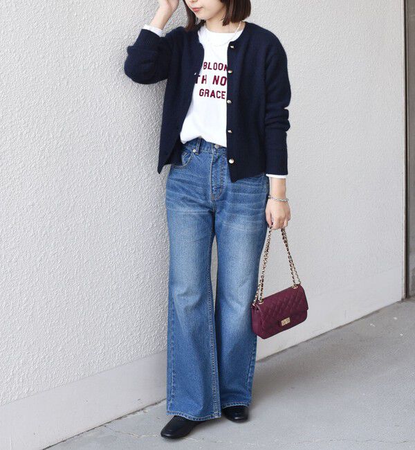 SHIPS Colors 「SHIPS Colors:〈洗濯機可能〉フロッキー プリント ロゴTシャツ（ロンT）◇」|Tシャツ・カットソー|