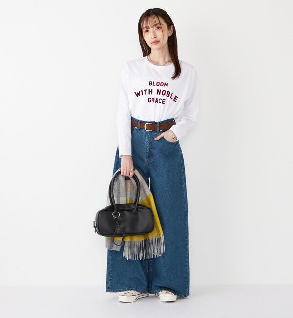 SHIPS Colors 「SHIPS Colors:〈洗濯機可能〉フロッキー プリント ロゴTシャツ（ロンT）◇」|Tシャツ・カットソー|