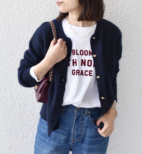 SHIPS Colors 「SHIPS Colors:〈洗濯機可能〉フロッキー プリント ロゴTシャツ（ロンT）◇」|Tシャツ・カットソー|