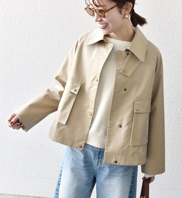 SHIPS any「SHIPS any:〈手洗い可能〉シャンブレー Aライン フレア ショート コート」|その他|