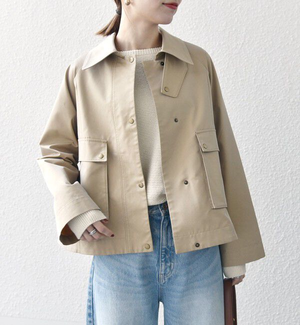 SHIPS any「SHIPS any:〈手洗い可能〉シャンブレー Aライン フレア ショート コート」|その他|