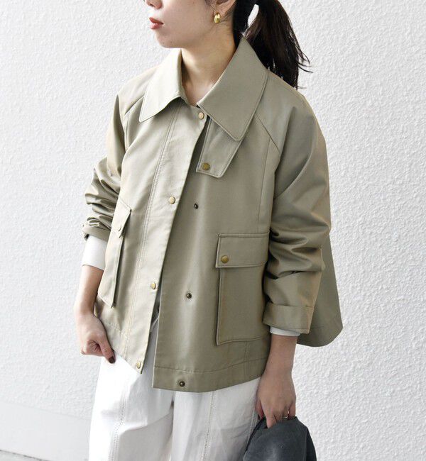 SHIPS any「SHIPS any:〈手洗い可能〉シャンブレー Aライン フレア ショート コート」|その他|