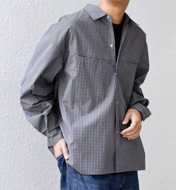 SHIPS any「SHIPS any:〈洗濯機可能〉マイクロ チェック リング スナップボタン コーチ シャツ◇」|シャツ・ブラウス|