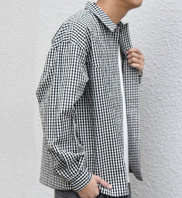 SHIPS any「SHIPS any:〈洗濯機可能〉マイクロ チェック リング スナップボタン コーチ シャツ◇」|シャツ・ブラウス|