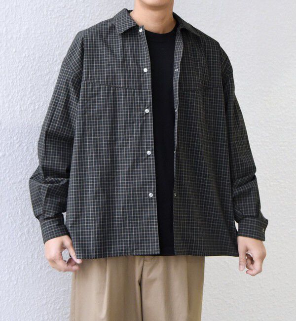 SHIPS any「SHIPS any:〈洗濯機可能〉マイクロ チェック リング スナップボタン コーチ シャツ◇」|シャツ・ブラウス|