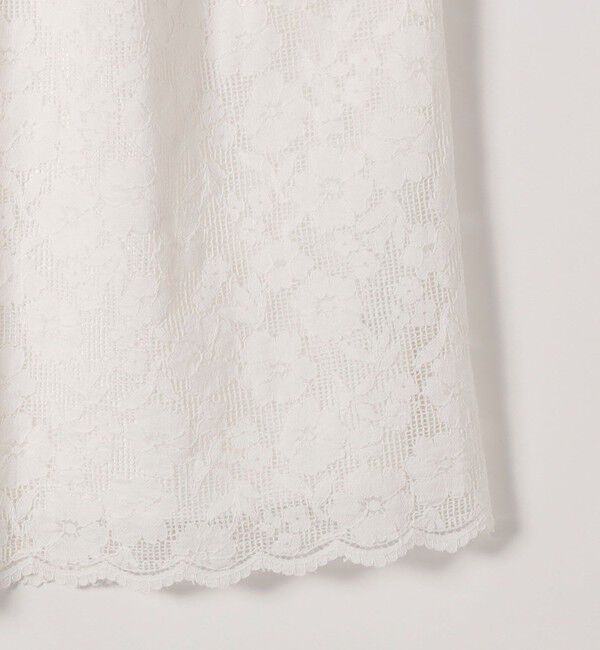 SHIPS any「《追加予約》SHIPS any:〈手洗い可能〉フラワー メッシュ レース タック セミフレア スカート」|スカート|