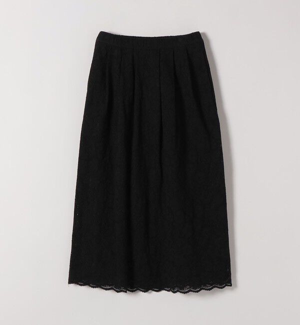 SHIPS any「《追加予約》SHIPS any:〈手洗い可能〉フラワー メッシュ レース タック セミフレア スカート」|スカート|