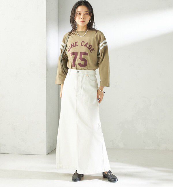 SHIPS for women「NINE CASE:〈洗濯機可能〉七分袖 フットボール TEE」|Tシャツ・カットソー|