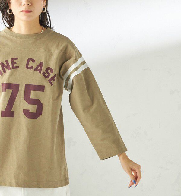 SHIPS for women「NINE CASE:〈洗濯機可能〉七分袖 フットボール TEE」|Tシャツ・カットソー|