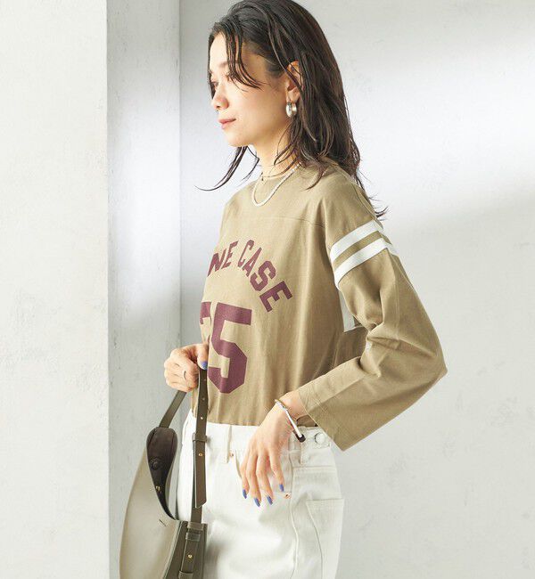 SHIPS for women「NINE CASE:〈洗濯機可能〉七分袖 フットボール TEE」|Tシャツ・カットソー|