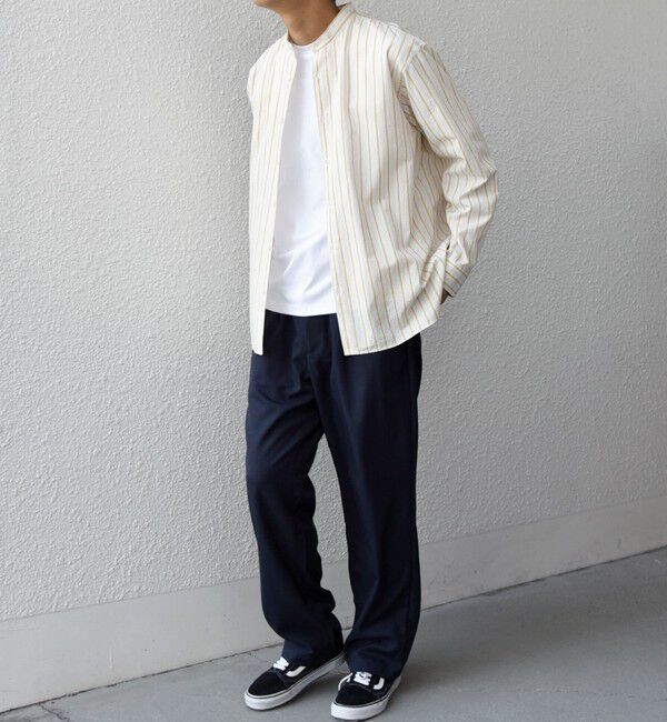 SHIPS any「SHIPS any:〈洗濯機可能〉コットン/リネン ストライプ バンドカラー シャツ 26SS◇」|シャツ・ブラウス|