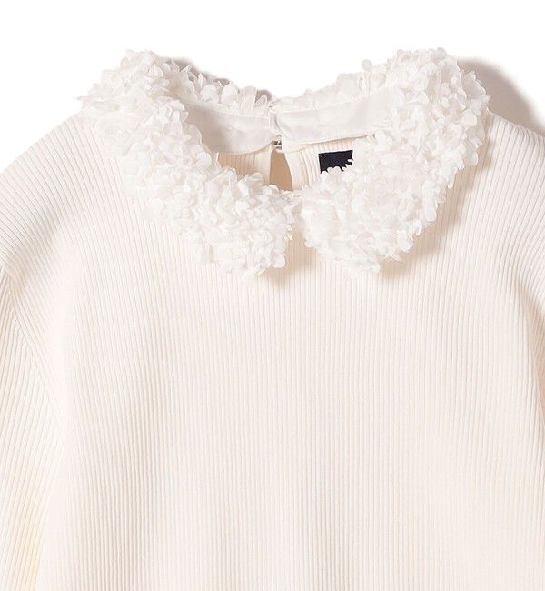 SHIPS for women「〈手洗い可能〉2WAY ポリエステル フリル カラー リブ ニット」|ニット・セーター|