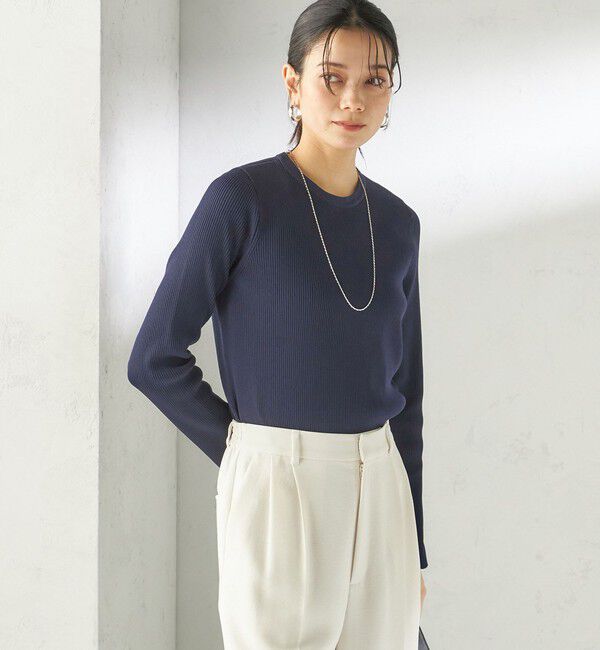 SHIPS for women「〈手洗い可能〉2WAY ポリエステル フリル カラー リブ ニット」|ニット・セーター|