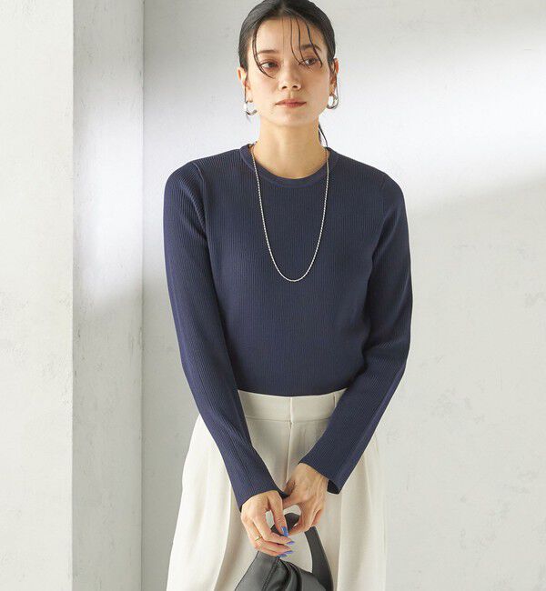 SHIPS for women「〈手洗い可能〉2WAY ポリエステル フリル カラー リブ ニット」|ニット・セーター|