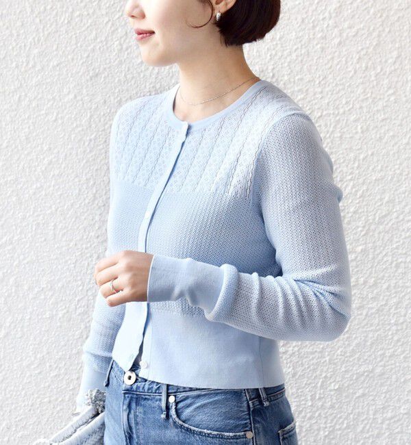 SHIPS for women「堀田茜&times;SHIPS:〈手洗い可能〉アイレット ニット カーディガン」|カーディガン|
