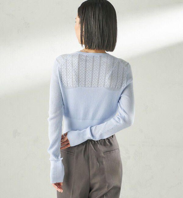 SHIPS for women「堀田茜&times;SHIPS:〈手洗い可能〉アイレット ニット カーディガン」|カーディガン|