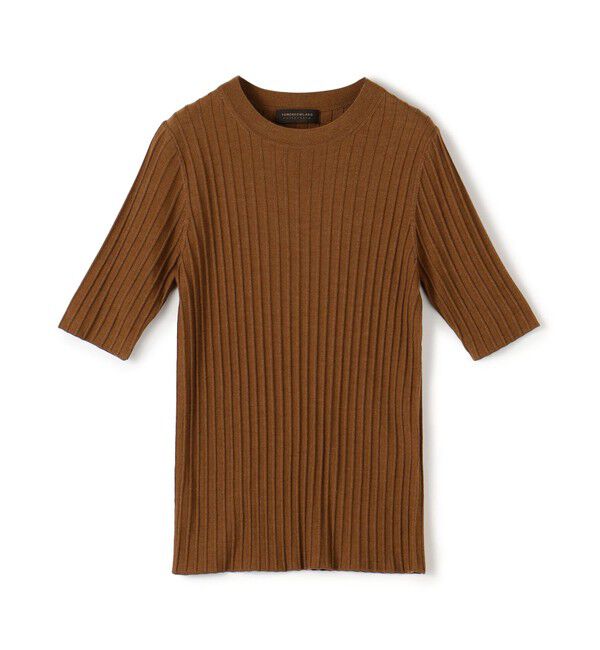 TOMORROWLAND collection「カシミヤシルクリブ ハーフスリーブプルオーバー」|ニット・セーター|45 キャメル