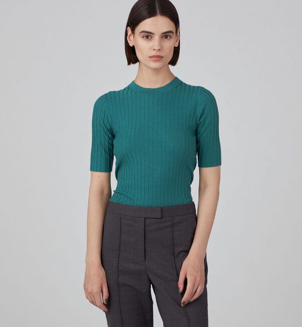 TOMORROWLAND collection「カシミヤシルクリブ ハーフスリーブプルオーバー」|ニット・セーター|