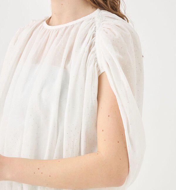 TOMORROWLAND collection「シルバードットプリント バブルギャザーブラウス」|シャツ・ブラウス|