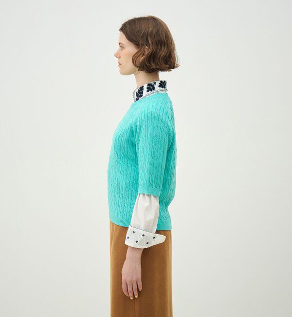 MACPHEE「ギザケーブル ハーフスリーブプルオーバー」|ニット・セーター|