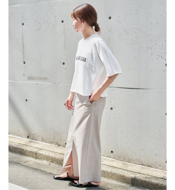 IENA「LEVITAロゴ ハーフスリーブプルオーバー」|ニット・セーター|