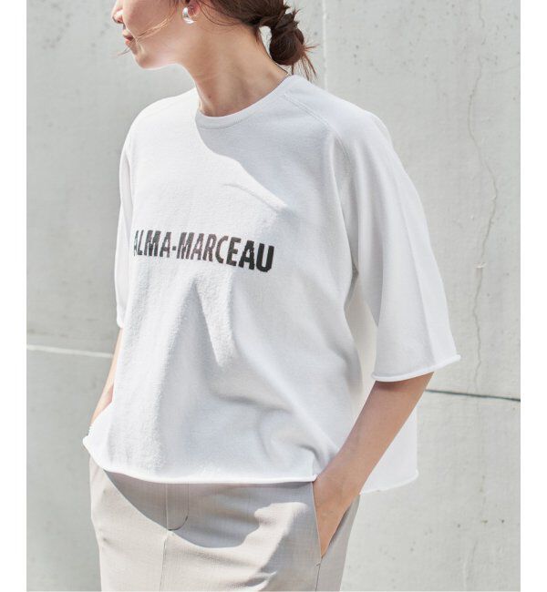 IENA「LEVITAロゴ ハーフスリーブプルオーバー」|ニット・セーター|ホワイト