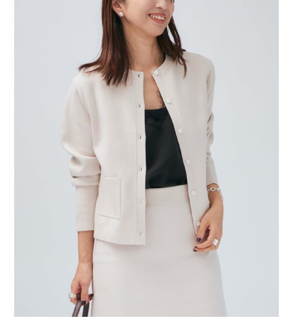 VERMEIL par iena「スムースクルーネックショートカーディガン」|カーディガン|ナチュラル