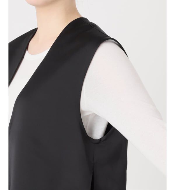 IENA「《予約》BLACK Vネックノースリーブブラウス」|シャツ・ブラウス|