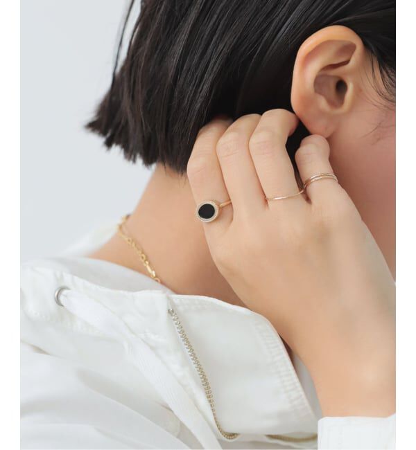 Lilas by Spick&Span「オーバルオニキスフラットリング K10」|リング|