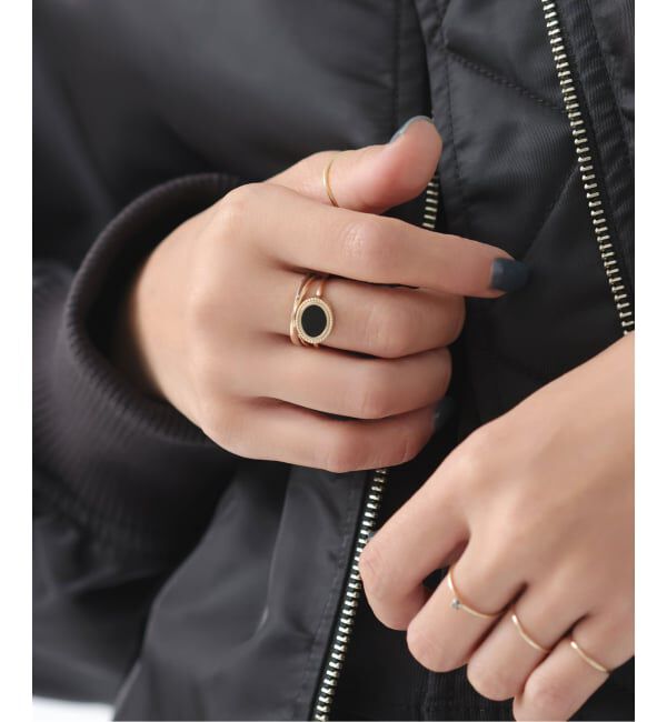 Lilas by Spick&Span「オーバルオニキスフラットリング K10」|リング|