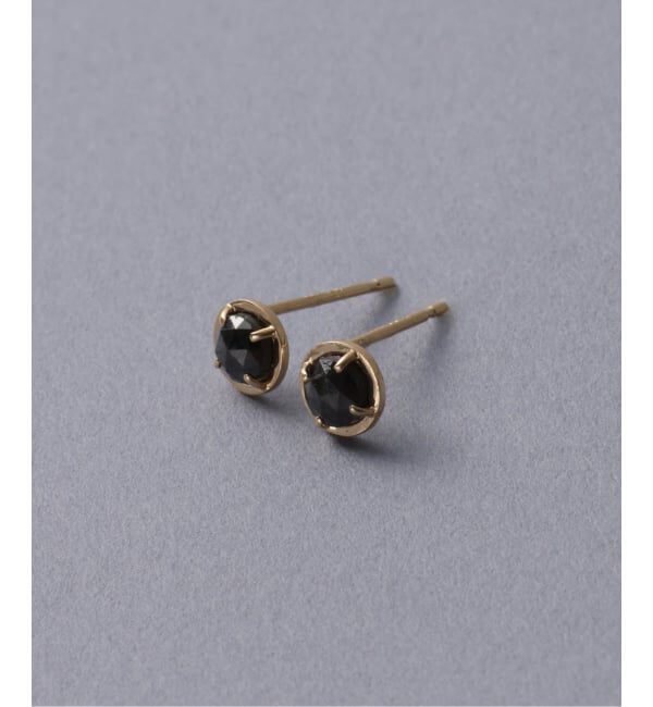 Lilas by Spick&Span「《予約》ブラックダイヤローズカットピアス K10（両耳）」|ピアス|