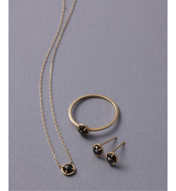 Lilas by Spick&Span「《予約》ブラックダイヤローズカットピアス K10（両耳）」|ピアス|