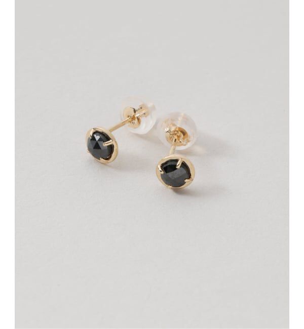 Lilas by Spick&Span「《予約》ブラックダイヤローズカットピアス K10（両耳）」|ピアス|