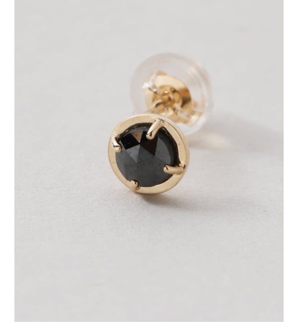 Lilas by Spick&Span「《予約》ブラックダイヤローズカットピアス K10（両耳）」|ピアス|