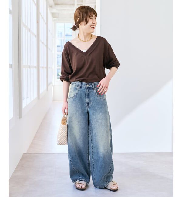 Spick and Span「《セットアップ / 手洗い可》シルクコットンVネックプルオーバー」|ニット・セーター|