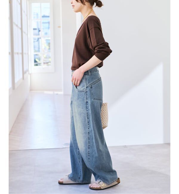 Spick and Span「《セットアップ / 手洗い可》シルクコットンVネックプルオーバー」|ニット・セーター|