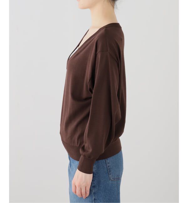 Spick and Span「《セットアップ / 手洗い可》シルクコットンVネックプルオーバー」|ニット・セーター|