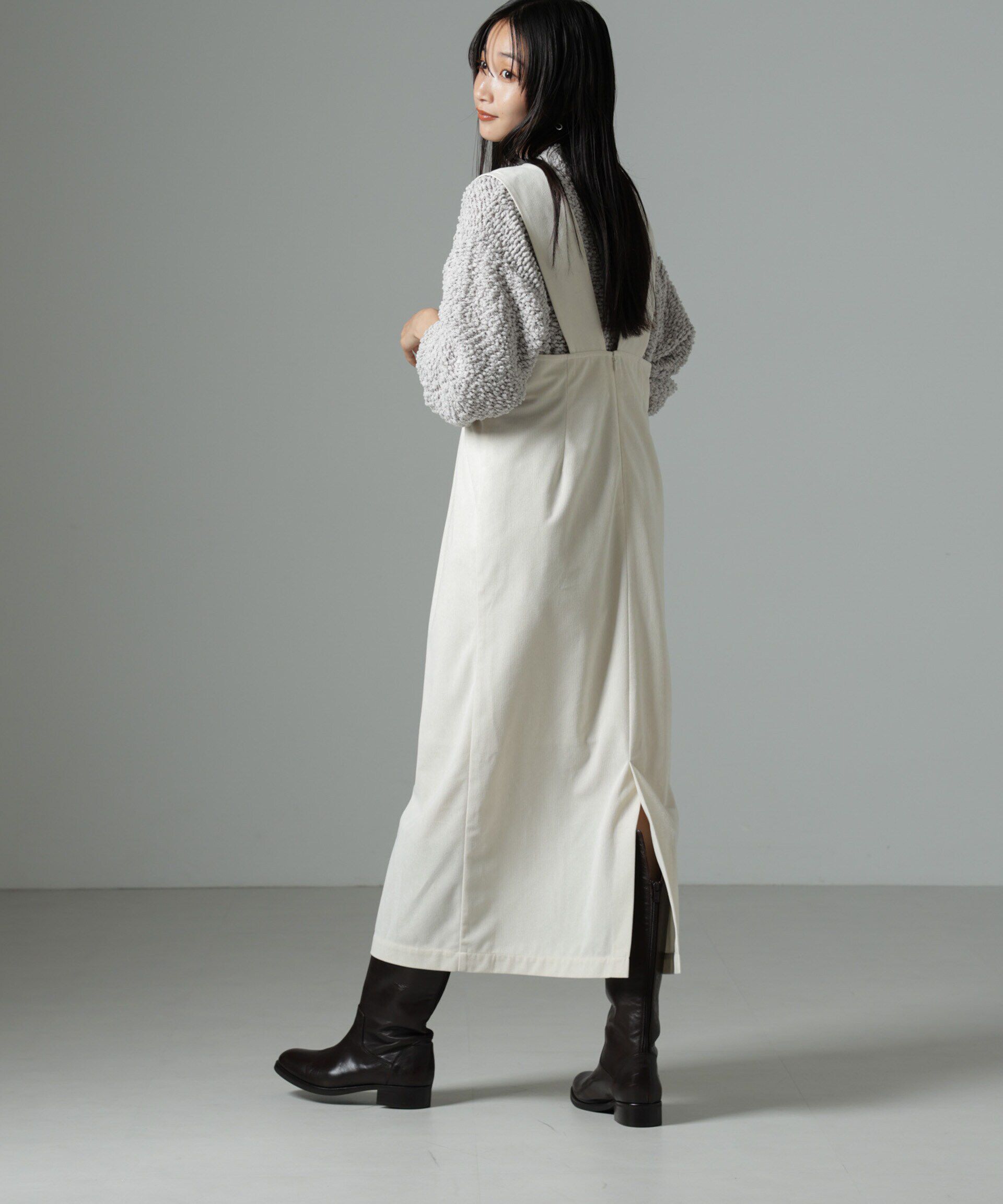 nano･universe「マイクロコールナロージャンパースカート(セットアップ可)」|ワンピース|