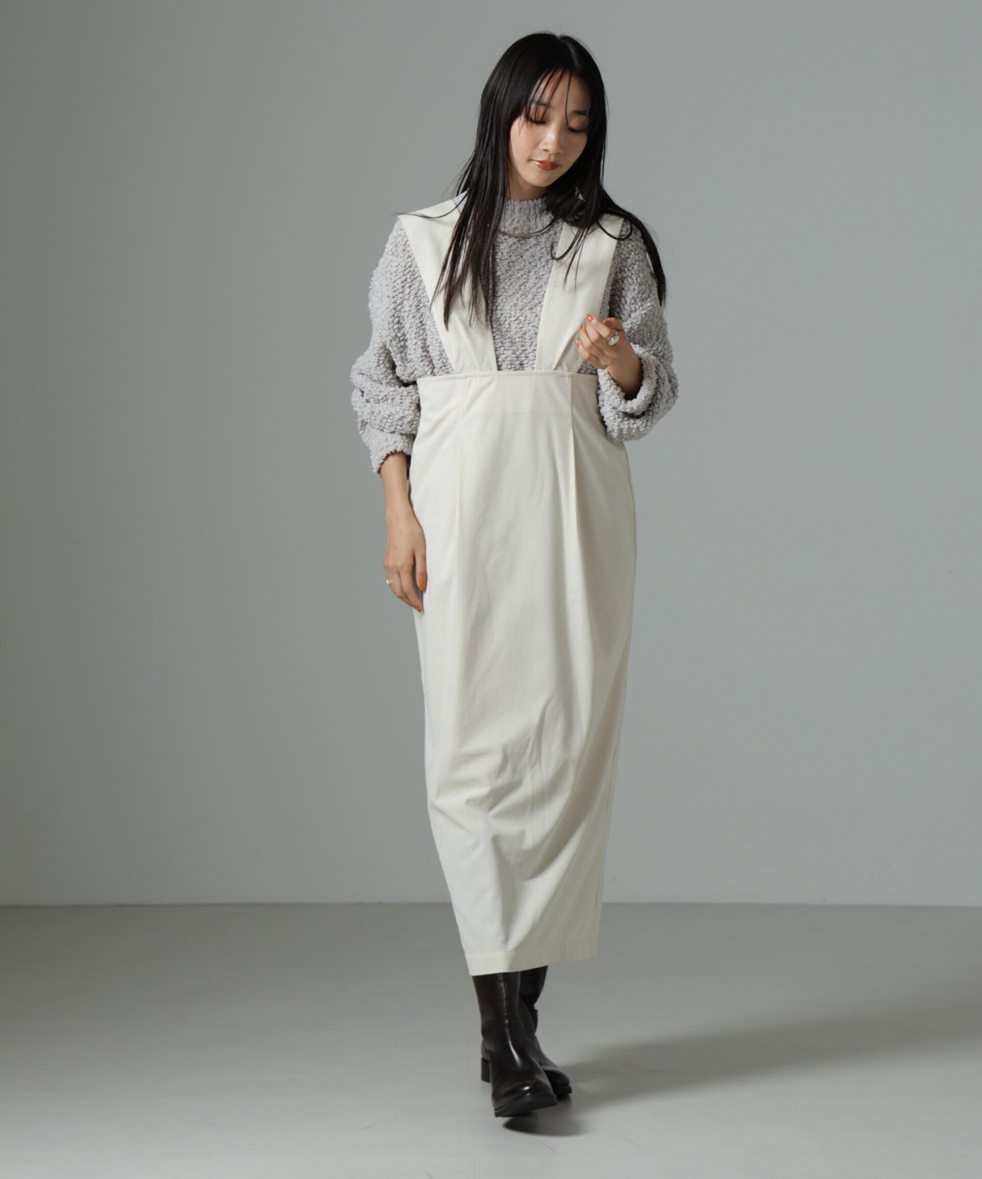 nano･universe「マイクロコールナロージャンパースカート(セットアップ可)」|ワンピース|