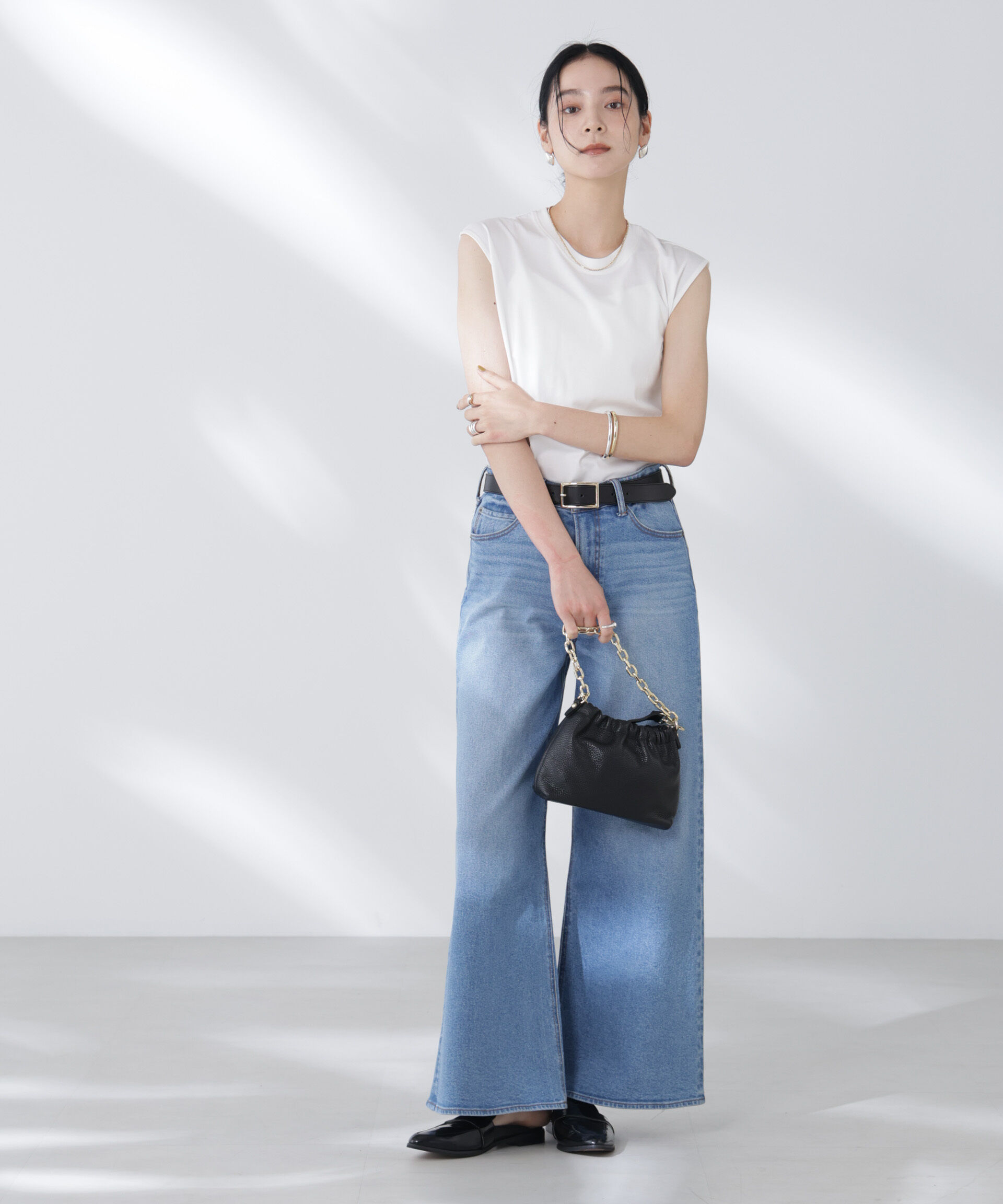 nano･universe「NANOFINE強撚コットンノースリーブトップス」|Tシャツ・カットソー|