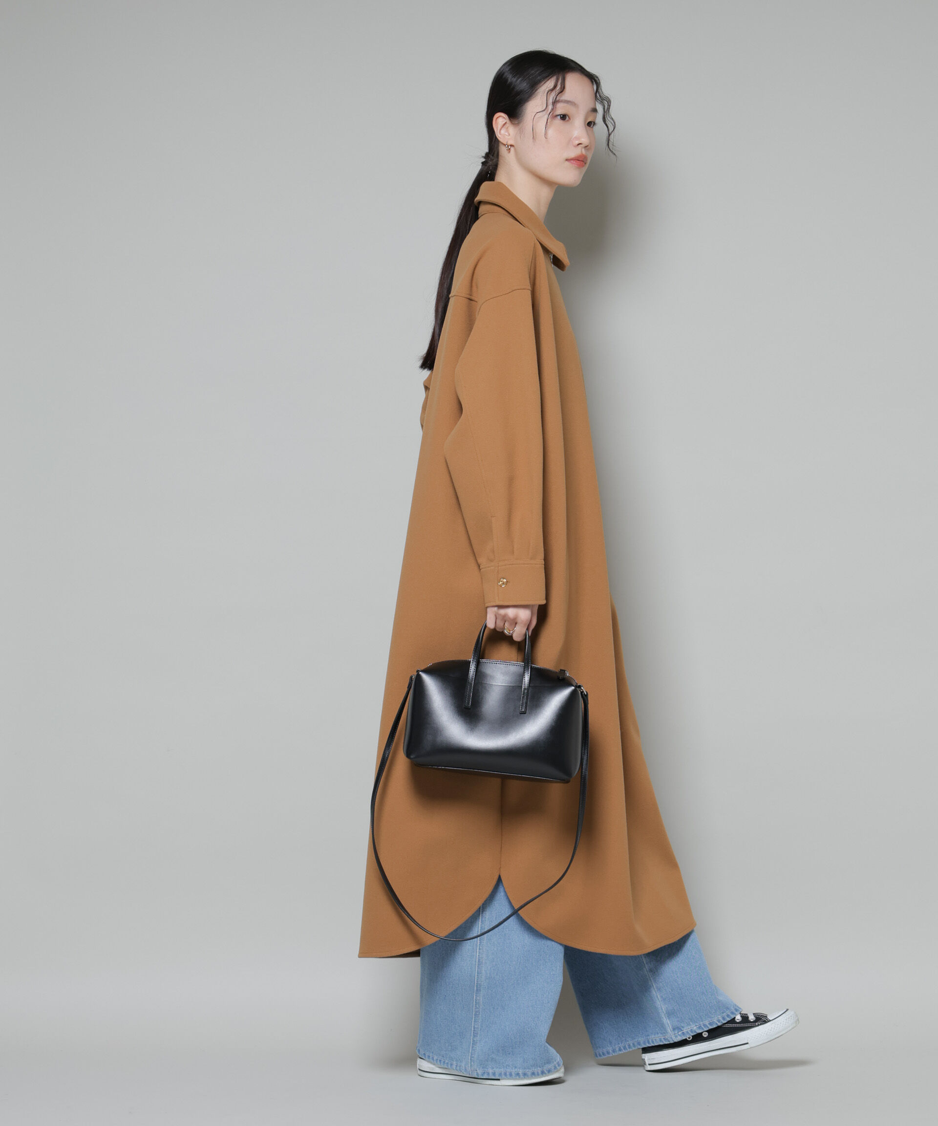 nano･universe「ソフトメルトンジャージーハーフジップワンピース」|ワンピース|