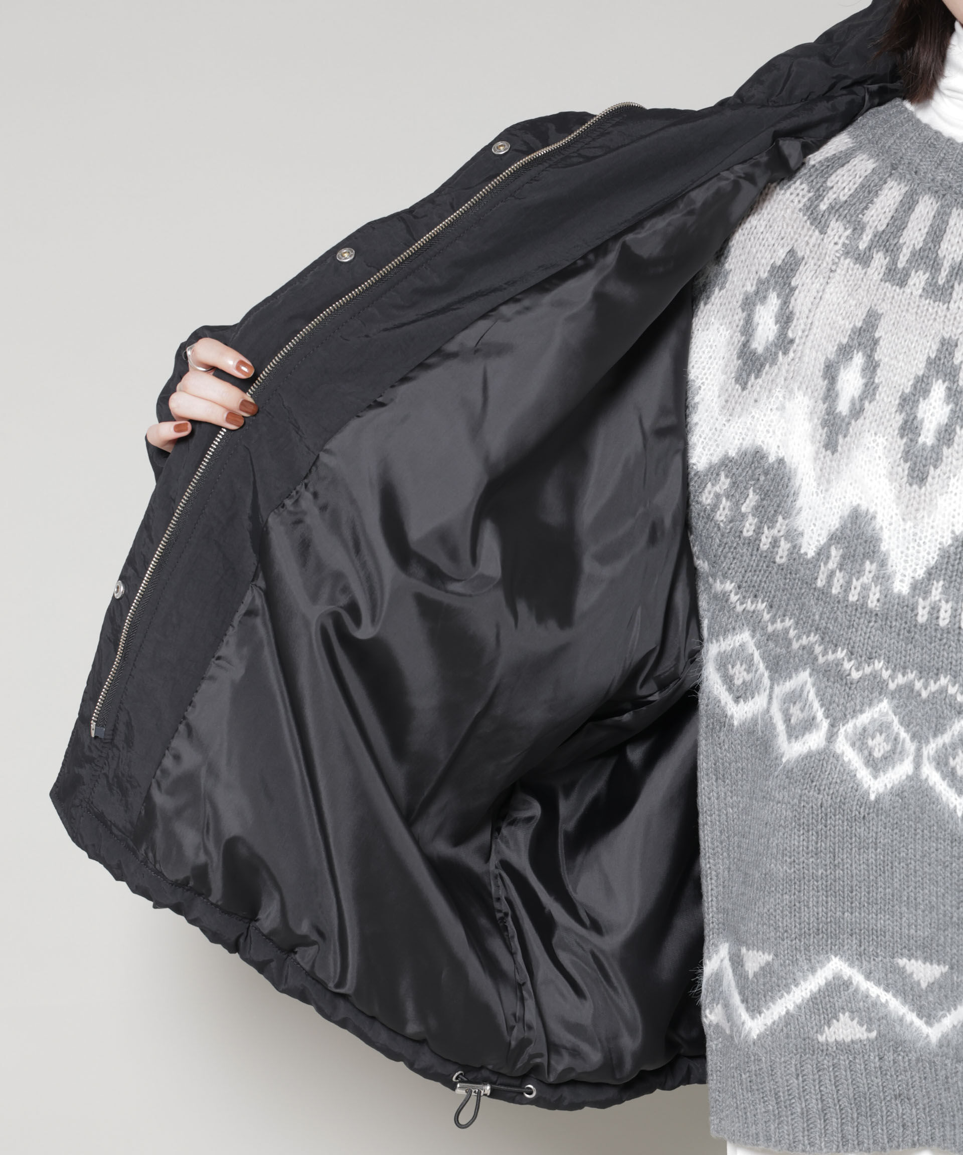 nano･universe「撥水加工 中綿スタンドオーバージップブルゾン」|ブルゾン・スタジャン|