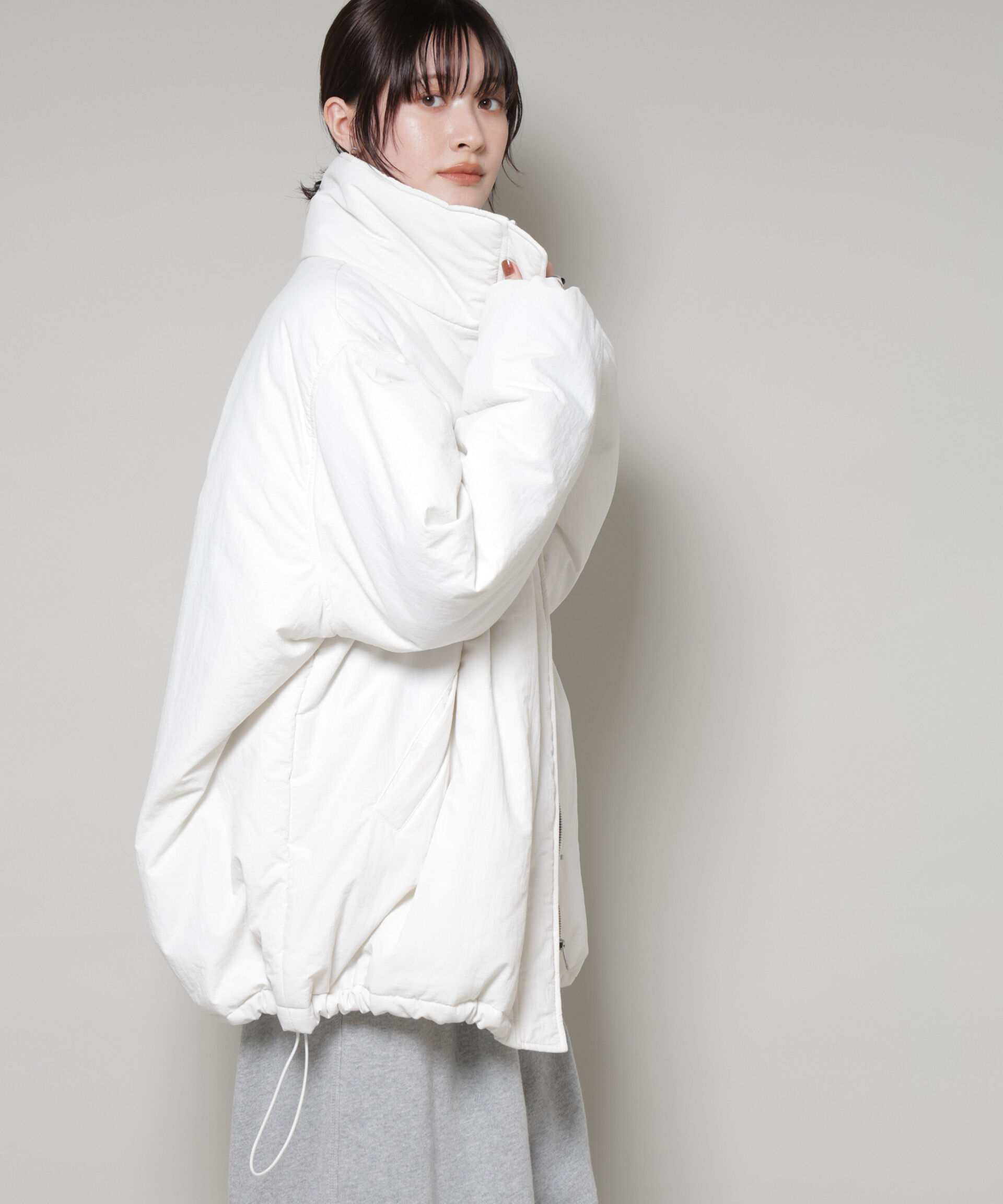 nano･universe「撥水加工 中綿スタンドオーバージップブルゾン」|ブルゾン・スタジャン|