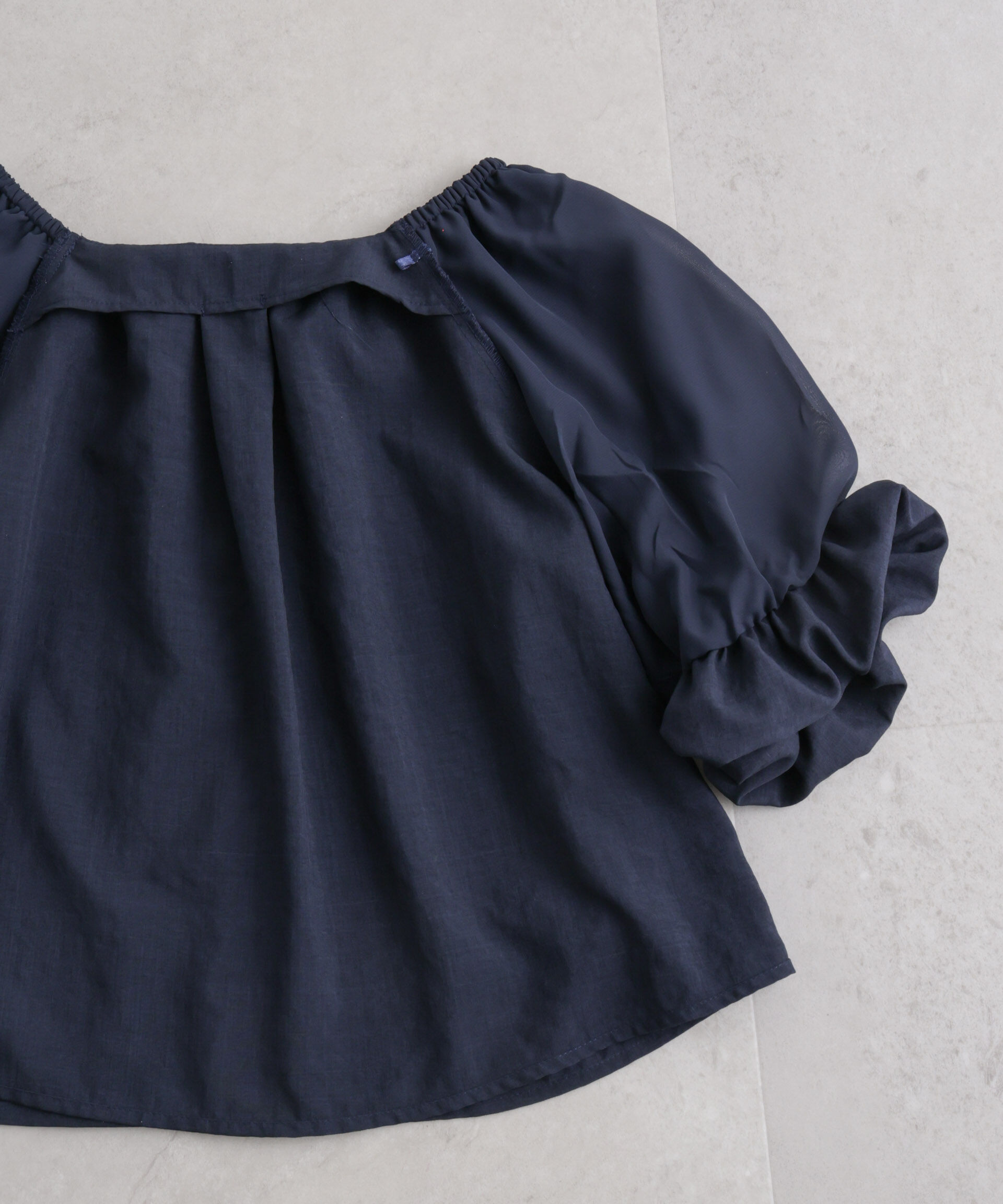 nano･universe「ﾀﾝﾌﾞﾗｰﾌﾞｯﾁｬｰ前後2wayﾎﾞﾘｭｰﾑｽﾘｰﾌﾞﾌﾞﾗｳｽ(ｾ  」|シャツ・ブラウス|