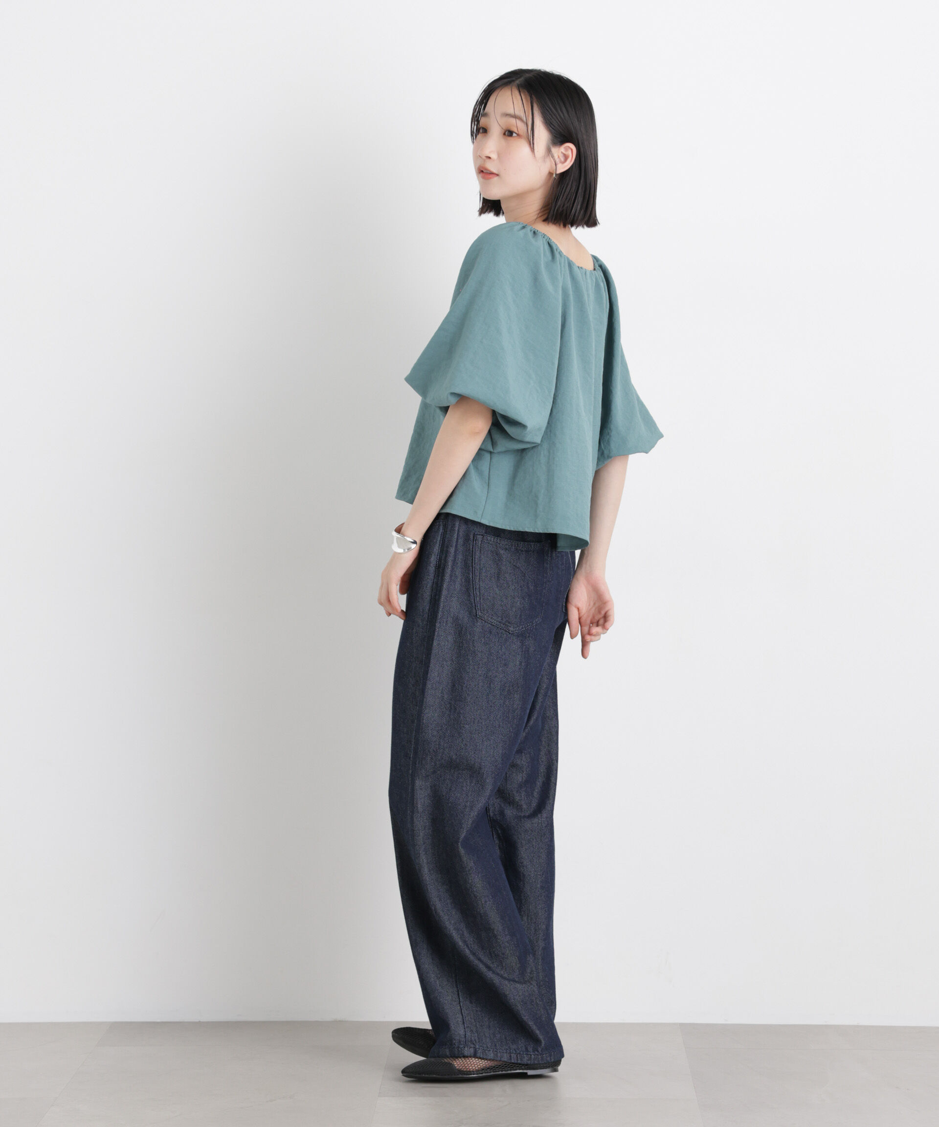 nano･universe「ﾀﾝﾌﾞﾗｰﾌﾞｯﾁｬｰ前後2wayﾎﾞﾘｭｰﾑｽﾘｰﾌﾞﾌﾞﾗｳｽ(ｾ  」|シャツ・ブラウス|