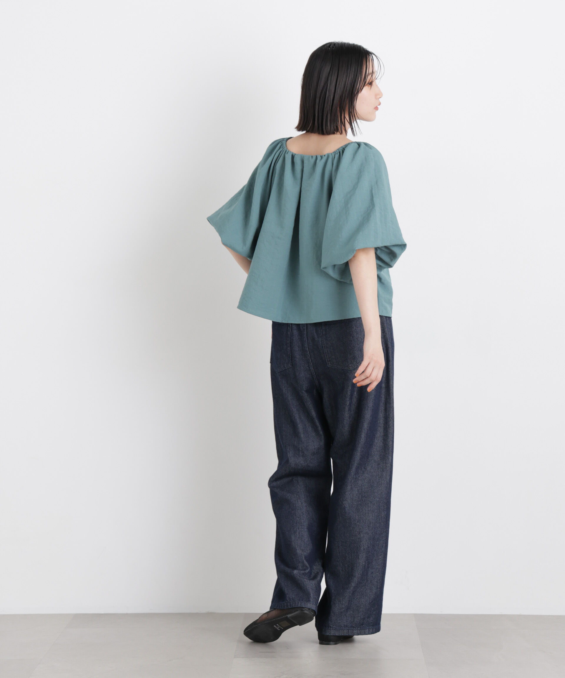 nano･universe「ﾀﾝﾌﾞﾗｰﾌﾞｯﾁｬｰ前後2wayﾎﾞﾘｭｰﾑｽﾘｰﾌﾞﾌﾞﾗｳｽ(ｾ  」|シャツ・ブラウス|